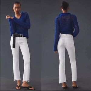 MOTHER The Insider Crop Step Fray Jean Fairest of them All White Sz 27 NEW